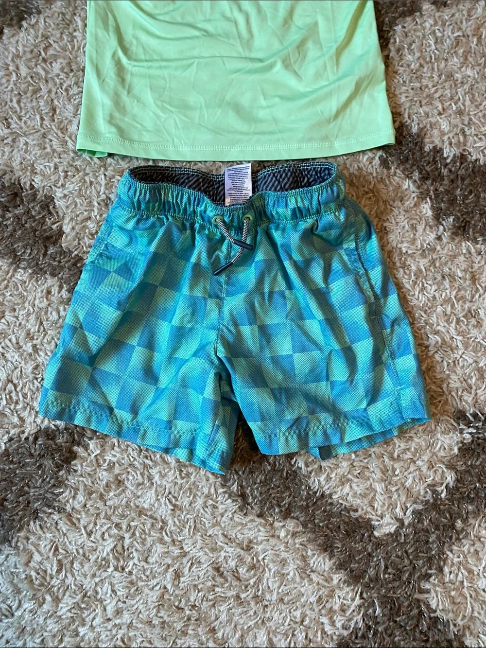 Boys Swim trunks and rash guard